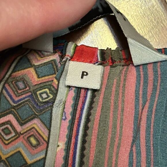 Tucker women’s camisole tank top spaghetti strap 100% silk multicolored size P S - Picture 3 of 9